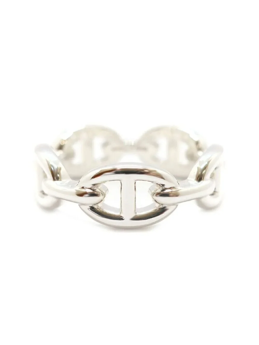 Hermes Heaven Chaine D'ancre Ring PM Small 59 Silver